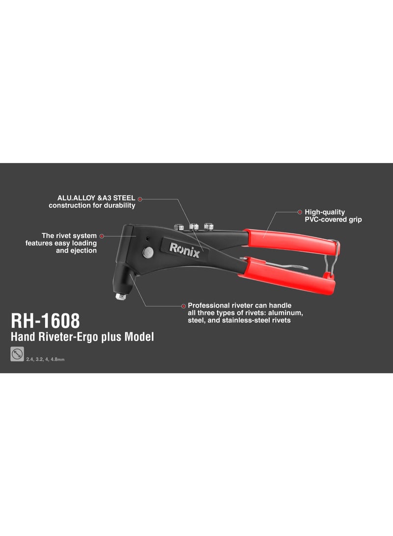 RONIX Hand Riveter-Ergo plus Model #RH-1608 - Image 5